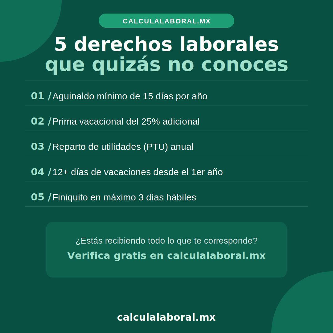 5 derechos laborales México 2026